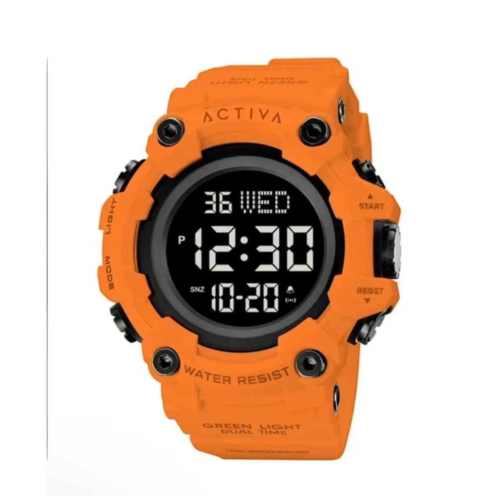 NIB Activa Kadron X Invicta Digital Men’s Watch 53mm Orange (ACW1968‑005)